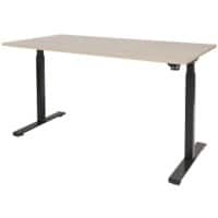 Bureau assis-debout Schaffenburg Dextro Basic Chêne de Lindberg Noir 180 x 80 x 75 cm