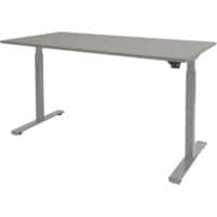 Bureau assis-debout Schaffenburg Dextro Basic Gris, argenté 180 x 90 x 75 cm