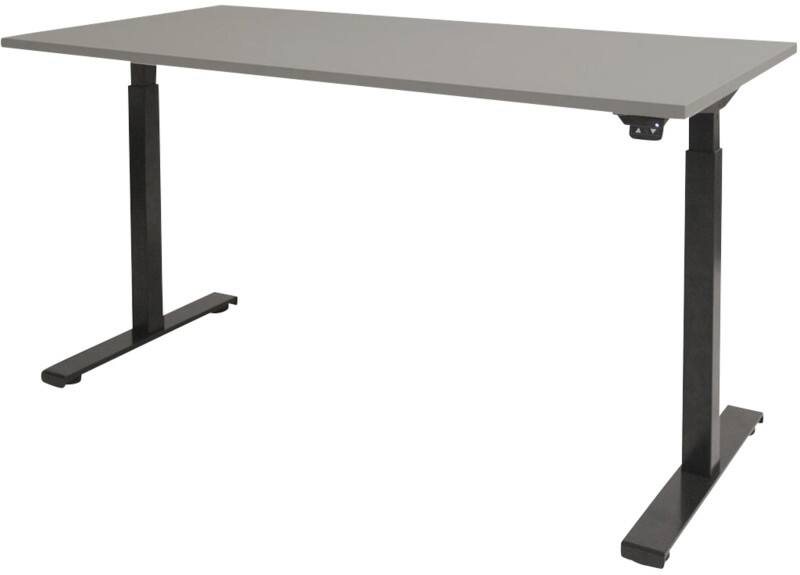 Bureau assis-debout Schaffenburg Dextro Basic Hauteur ajustable électriquement Rectangulaire Gris T-Pied 1800 (l) x 900 (p) x 705 (H) mm Mélamine