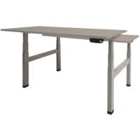 Bureau assis-debout Schaffenburg Dextro Plus Duo Gris, argenté 120 x 80 x 75 cm