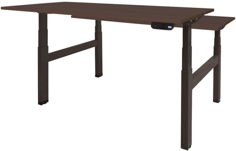 Schaffenburg Dextro Plus Duo Zit-sta-bureau Rechthoekig Eiken H-Frame 1.200 (B) x 800 (D) x 645 (H) mm Melamine