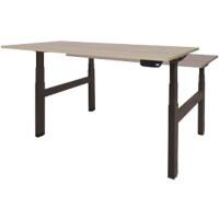 Schaffenburg Dextro Plus Duo Zit-sta-bureau Rechthoekig Eiken H-Frame 1.200 (B) x 800 (D) x 645 (H) mm Melamine