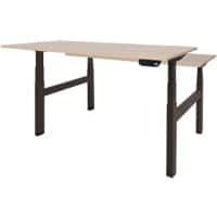 Schaffenburg Dextro Plus Duo Zit-sta-bureau Rechthoekig Eiken H-Frame 1.400 (B) x 800 (D) x 645 (H) mm Melamine