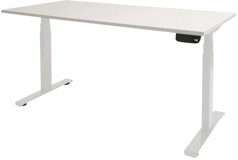 Bureau assis-debout Schaffenburg Dextro Plus Blanc craie, blanc 140 x 80 x 64,5 cm