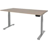 Bureau assis-debout Schaffenburg Dextro Plus Havana Cherry Argenté 160 x 80 x 64,5 cm