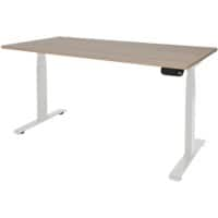 Bureau assis-debout Schaffenburg Dextro Plus Havana Cherry 140 x 80 x 64,5 cm 70,5 -130,5 cm Blanc