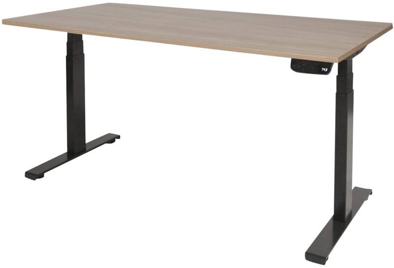 Schaffenburg Dextro Plus Zit-sta-bureau Rechthoekig Kersen T-Voet 1.600 (B) x 800 (D) x 645 (H) mm Melamine