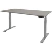 Schaffenburg Zit-sta bureau Dextro Plus Grijs, aluminium 1800 x 800 mm