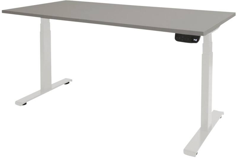 Bureau assis-debout Schaffenburg Dextro Plus Hauteur ajustable électriquement Rectangulaire Gris T-Pied 1800 (l) x 900 (p) x 645 (H) mm Mélamine