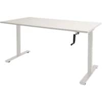 Bureau assis-debout Schaffenburg Dextro Slinger Blanc craie/Blanc 120 x 80 x 75 cm