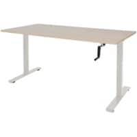 Bureau assis-debout Schaffenburg Dextro Slinger Chêne de Lindberg/blanc 120 x 80 x 75 cm