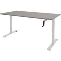 Bureau assis-debout Schaffenburg Dextro Slinger Gris/blanc 160 x 80 x 75 cm