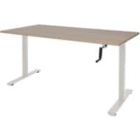 Bureau assis-debout Schaffenburg Dextro Slinger Hauteur ajustable Rectangulaire Cerise T-Pied 1600 (l) x 800 (p) x 705 (H) mm Mélamine