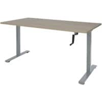 Bureau assis-debout Schaffenburg Dextro Slinger Chêne/aluminium Robson 160 x 80 x 75 cm