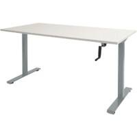 Bureau assis-debout Schaffenburg Dextro Slinger Blanc craie/aluminium 180 x 80 x 75  cm