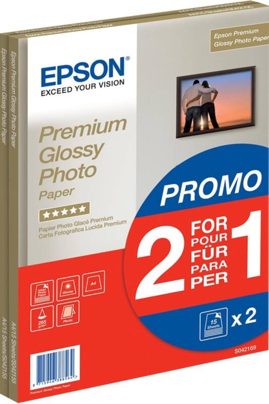 Epson Premium Inkjet Fotopapier Glanzend A4 255 g/m² Wit 30 Vellen
