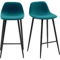 Paperflow Bar Stool Blauw met Zwart Poten Pack of 2