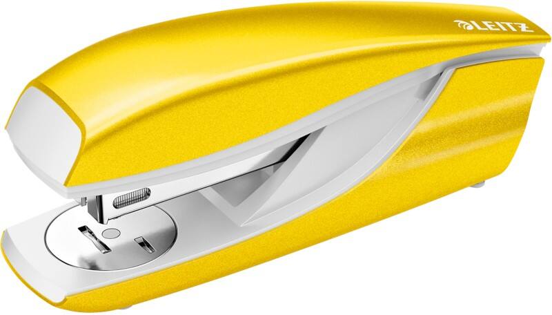 Leitz NeXXt WOW Nietmachine 5502 Halve strip 30 Vellen Geel 24/6, 26/6 Metaal
