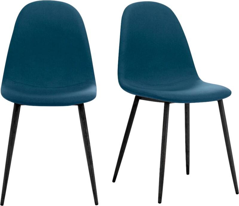 Chaises visiteur meet powered by PAPERFLOW Tissu Sans accoudoirs Bleu MUST  2 Unités