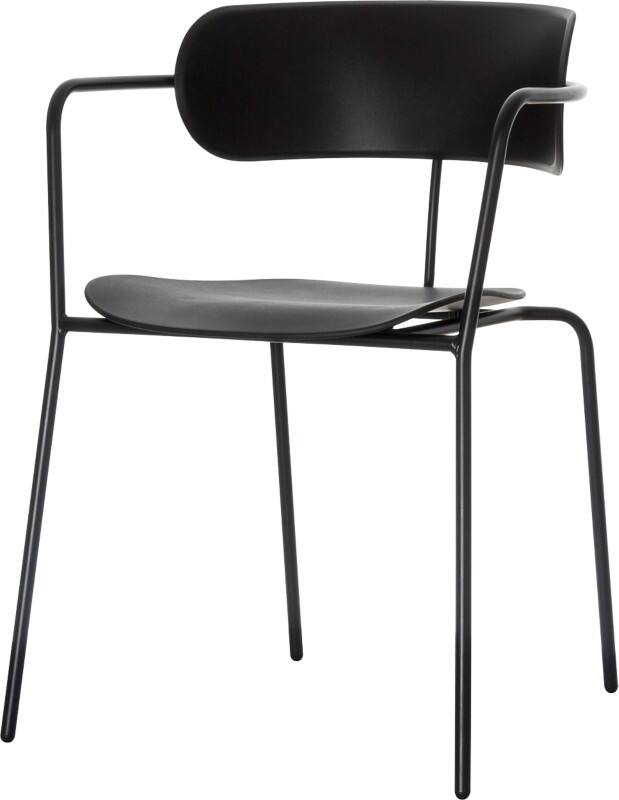 Chaises visiteur meet powered by PAPERFLOW Plastique Accoudoirs fixes Noir BISTRO  4 Unités