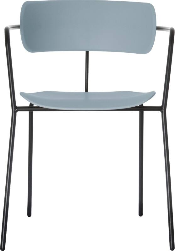 Chaises visiteur meet powered by PAPERFLOW Plastique Accoudoirs fixes Bleu BISTRO  4 Unités
