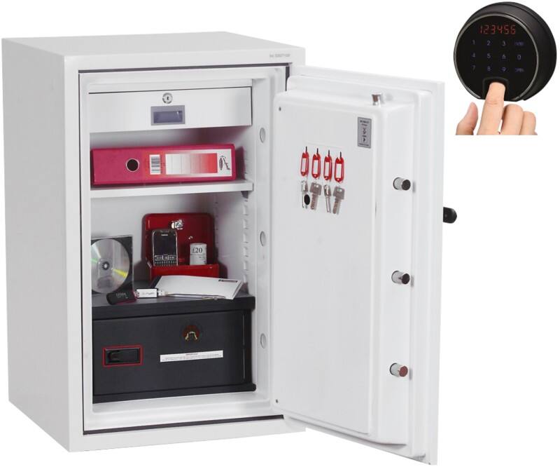 Coffre-fort Phoenix Datacombi DS2502F Serrure à empreintes digitales Blanc 520 x 520 x 900 mm