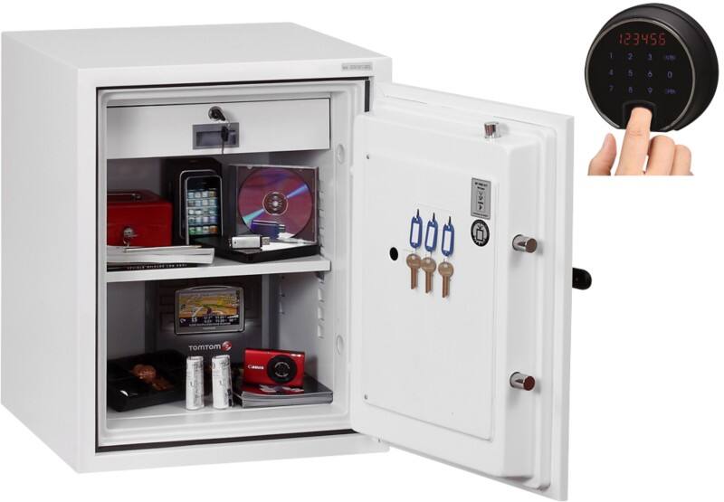 Coffre-fort Phoenix Fire Fighter FS0441F Serrure à empreintes digitales Blanc 500 x 500 x 720 mm