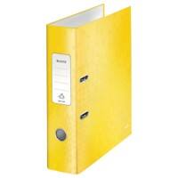 Classeur à levier Leitz 180° WOW A4 80 mm Jaune 2 anneaux 1005 Carton laminé Portrait