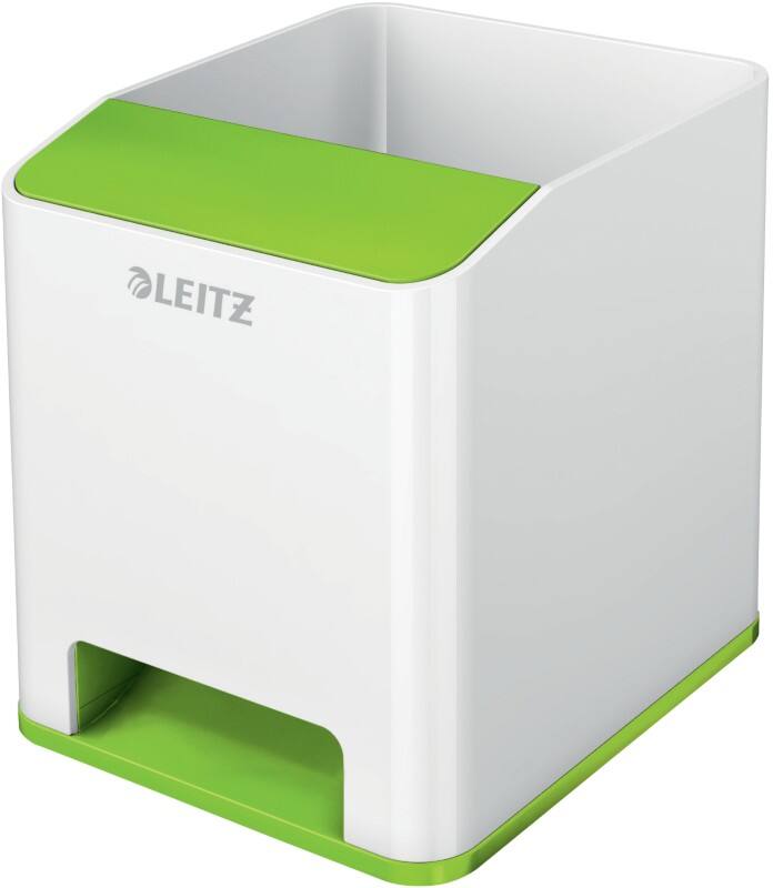 Leitz WOW Sound Pennenbakje Duokleur Wit, Groen 9 x 10 x 10,1 cm