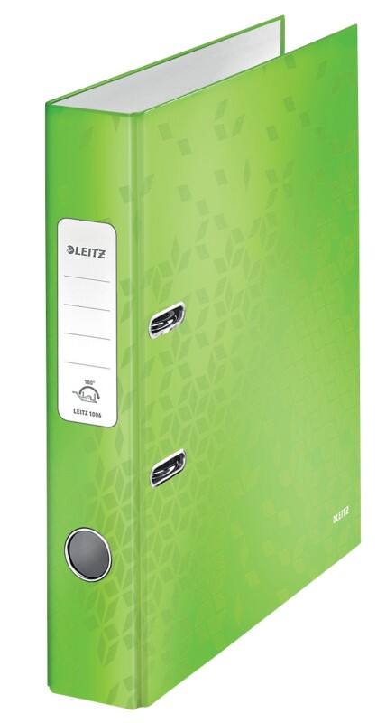 Leitz 180° WOW Smal Classeur A4 50 mm Groen 2 Ringen 1006 Gelamineerd karton Staand