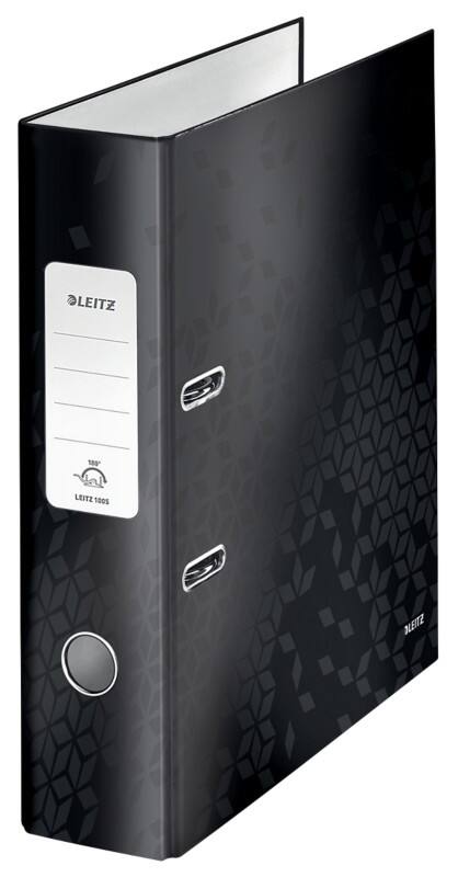 Leitz 180° WOW Breed Classeur A4 80 mm Zwart 2 Ringen 1005 Gelamineerd karton Staand