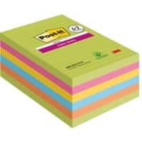 Notes Super Sticky Post-It® Grand Format, Collection Carnival, Lignées, 101  mm x 101 mm, 90 Feuilles/Bloc, 6 Blocs/Paquet