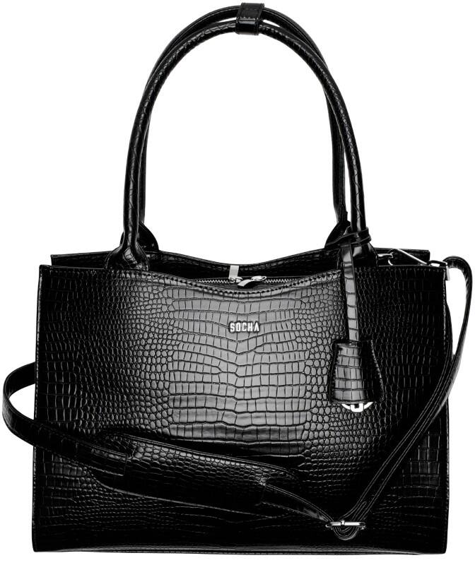 Sac pour ordinateur portable SOCHA Croco Jet Black Cuir synthétique Noir SO-CROCO-JET-BLACK