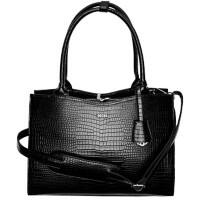 Sac femme pour ordinateur portable SOCHA Croco Jet Black Cuir synthétique Noir 42 x 13 x 31,5 cm