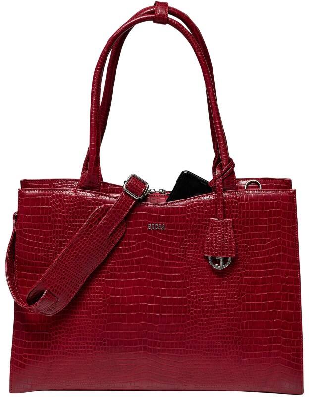 Sac pour ordinateur portable SOCHA Croco Burgundy 15,6" 42 x 13 x 31,5 cm Cuir synthétique Bordeaux