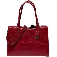 SOCHA Dames Laptoptas Croco Burgundy 15.6 inch Kunstleder Wijn Rood 42 x 13 x 31,5 cm