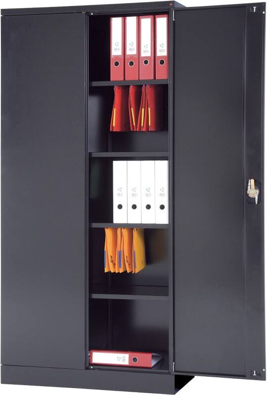 Armoire à portes battantes Realspace Acier 4 Étagères Verrouillable 920 x 420 x 1950 mm Noir