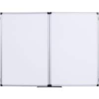 Tableau blanc pliable Bi-Office Montage mural Magnétique Céramique Double 90 x 60 cm (l x h)