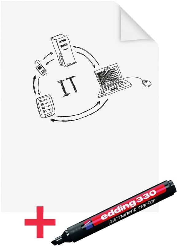 Feuilles électrostatiques murales Legamaster Magic-Chart Blanc recyclé Page blanche 60 x 80 cm 25 Feuilles