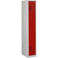 Vestiaire Ceha Métal 1 porte 1 colonne Serrure à cylindre 300 x 500 x 1800 mm Gris, rouge