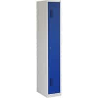 Vestiaire Ceha Métal 1 porte 1 colonne Serrure à cylindre 300 x 500 x 1800 mm Bleu, gris