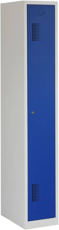 Vestiaire Ceha Métal 1 porte 1 colonne Serrure de sécurité 300 x 500 x 1800 mm Bleu, gris