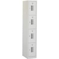 Casier Ceha Métal 4 portes 1 colonne Serrure de sécurité 300 x 500 x 1800 mm Gris