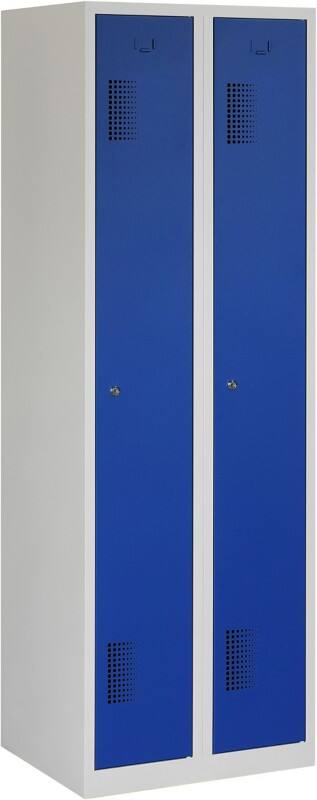 Vestiaire Ceha Métal 1 porte 2 colonnes Serrure à cylindre 600 x 500 x 1800 mm Bleu, gris