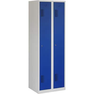 Vestiaire NH 180-2.2 Gris, bleu 2 Portes 2 colonnes Serrure cylindre