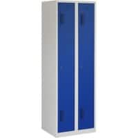 Vestiaire Ceha Métal 1 porte 2 colonnes Serrure de sécurité 600 x 500 x 1800 mm Bleu, gris