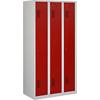 Vestiaire NH 180-3.3 Gris, rouge 3 Portes 3 colonnes Serrure cylindre