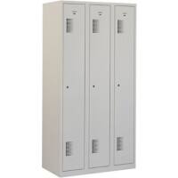 Vestiaire Ceha Métal 1 porte 3 colonnes Serrure de sécurité 1200 x 500 x 1800 mm Gris