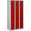 Vestiaire NH 180-3.6 Gris, rouge 3 Portes 6 colonnes Serrure cylindre