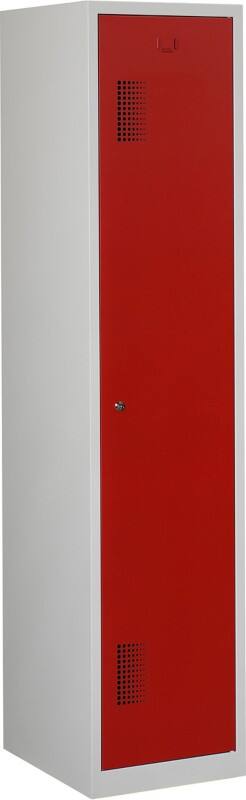 Vestiaire Ceha Métal 1 porte 1 colonne Serrure de sécurité 400 x 500 x 1800 mm Gris, rouge